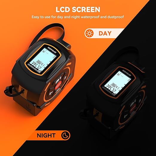 Digital Laser Tape Measure with Type-C Charging, 131-ft Laser Measuring Tape & 16-ft Tape Measure 2-in-1 Tools, M/in/ft Units Pythagorean, Area Volume Measuring, Self-Locking Tape, for DIY Woodworker