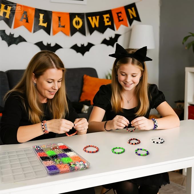 3200 pcs Halloween Beads for Bracelet Jewelry Making Kit - Image 3