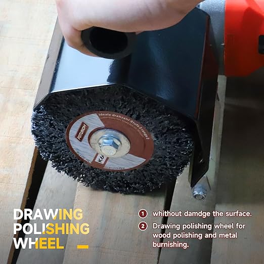 Abrasive Drawing Wheel Surface Conditioning Tool 60 Grit 120 x 100 x 19 mm Wire Drawing Burnishing Polishing Wheel for Wood Metal Surface Polishing 4.7"x 4"
