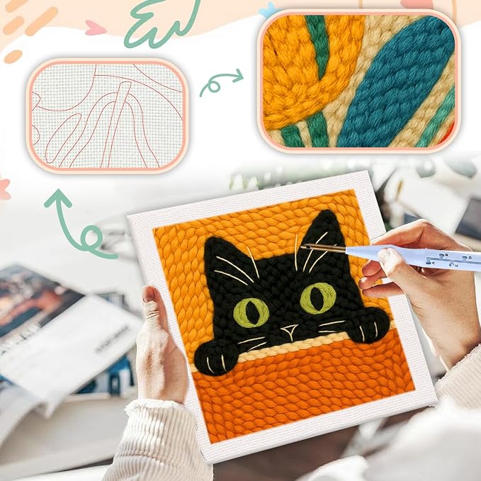 SDOYUNO Punch Needle Kit with Frame - Image 4
