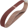 HARFINGTON 1 x 42 Inch Sanding Belts, 12 Pcs 80 Grits Aluminum Oxide Abrasive Belt Sander File Belt for Woodworking, Metal Polishing, Knife Sharpener