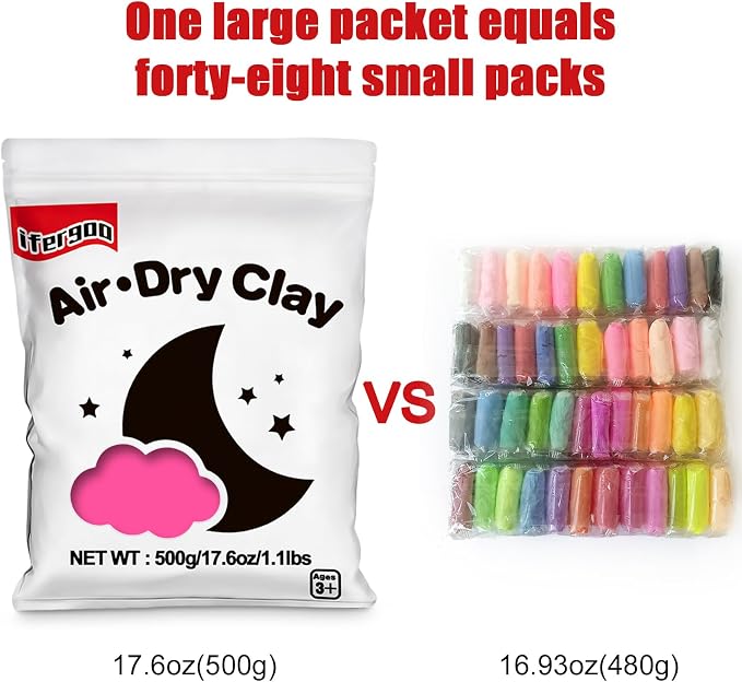 ifergoo Pink Air Dry Clay - Image 6