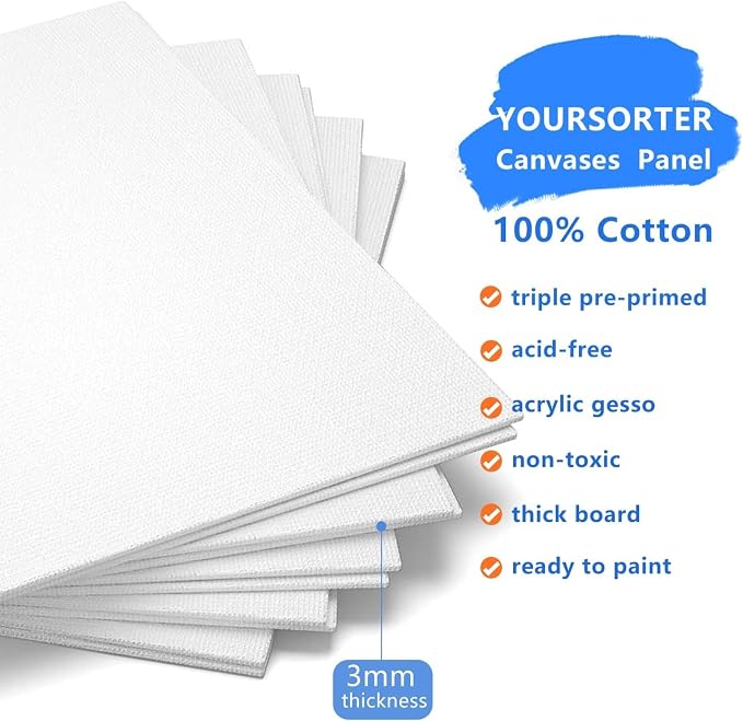 Canvases for Painting 28 Pack, 9 x 12 inch Blank Painting Canvas Boards - Image 2