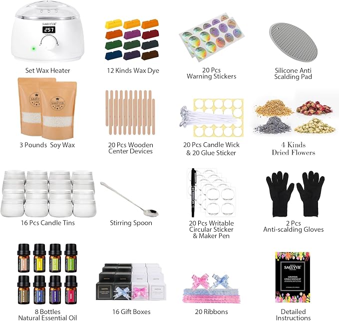 SAEUYVB Complete Candle Making Kit, Candle Making Kit - Image 2