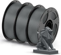 ANYCUBIC PETG Filament 1.75mm Bundle, 3D Printer Filament, Dimensional Accuracy +/- 0.02mm, Exceptional Toughness, Print with Most FDM 3D Printers, 1KG Spool, 3KG Grey