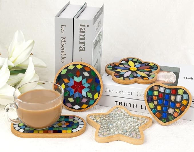 Lanyani 10pcs Wooden Assorted Shapes Mosaic Bases - Image 7