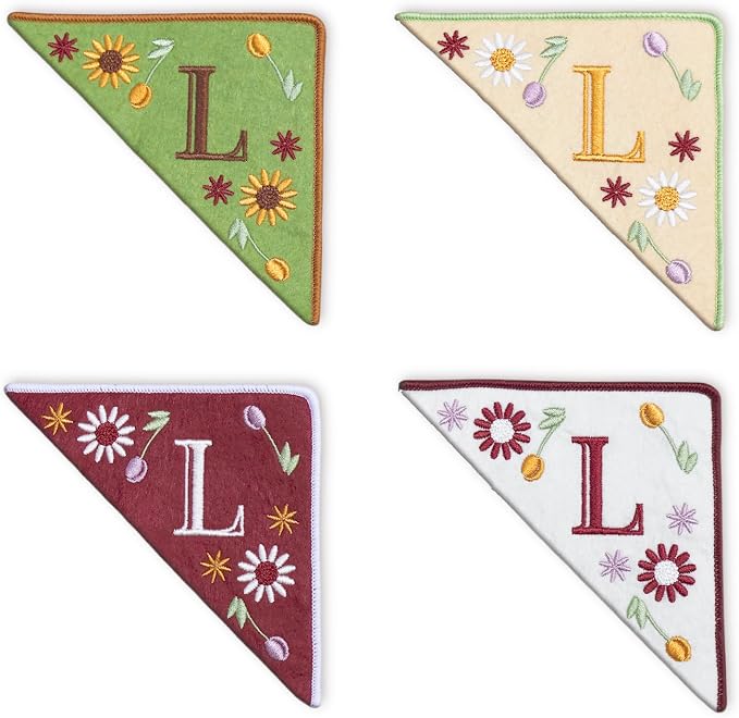 Personalized Embroidered Corner Mark, 4 Pack, Finished Initial Felt Bookmark by Unknown