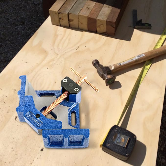 W04C Ductile Iron Welding Machine Angle Clamp, Heavy Duty Right Angle 90 Degrees Welding Clamps for Woodworking Corner Miter Clamp