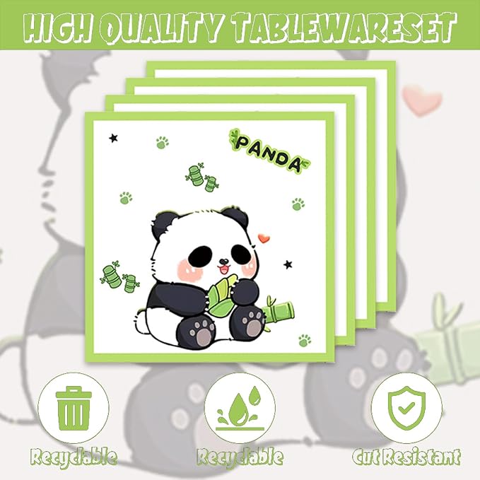 40Pcs Panda Birthday Decorations Cute Cartoon Animal Panda Themed Baby Shower - Image 5