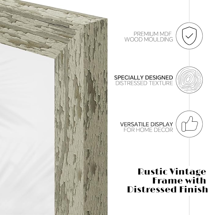 puthiac 11x14 Rustic Farmhouse Picture Frame, Taupe Grey, 1 Pack | Distressed - Image 3
