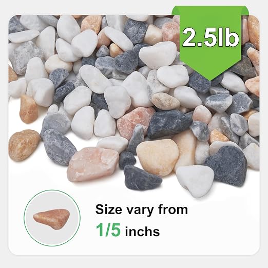 Pulovin 2.5 lbs Small Rocks for Plants, 1/5 Inch Pebbles for Indoor Plants - Image 2