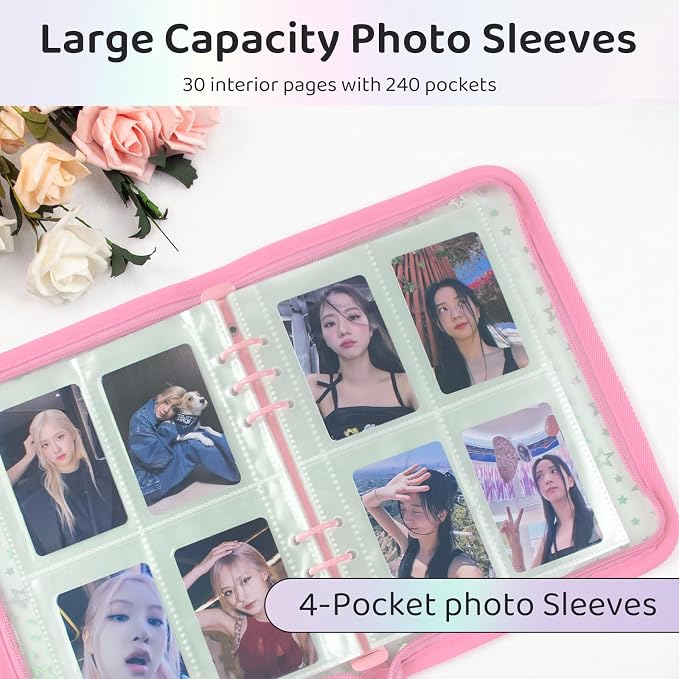 A5 Photocard Binder, K-Pop Korean Pop Photocard Holder Binder Book, 200 Pockets - Image 4