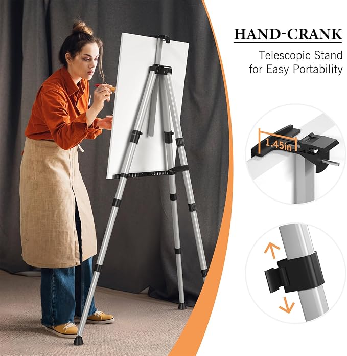 Art Easel Stand for Painting or Sign, Portable Adjustable 66 inches Display - Image 7