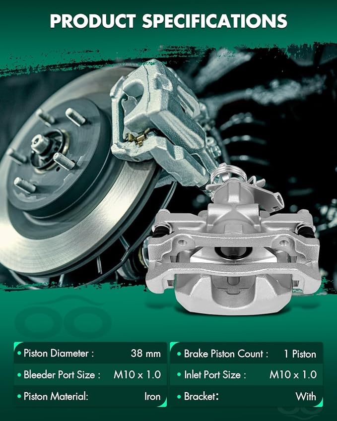 SCITOO 18B5425 Rear Left Disc Brake Caliper Assembly w/Bracket For Dodge For Dart 2013-2016