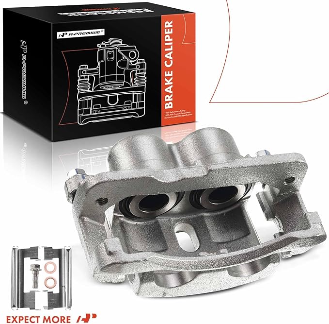 A-Premium Disc Brake Caliper Assembly With Bracket Compatible with Chevy, Cadillac, GMC and Hummer Models - Silverado 1500 2500 3500, Escalade, Tahoe, Sierra 1500 2500 3500, Savana 1500