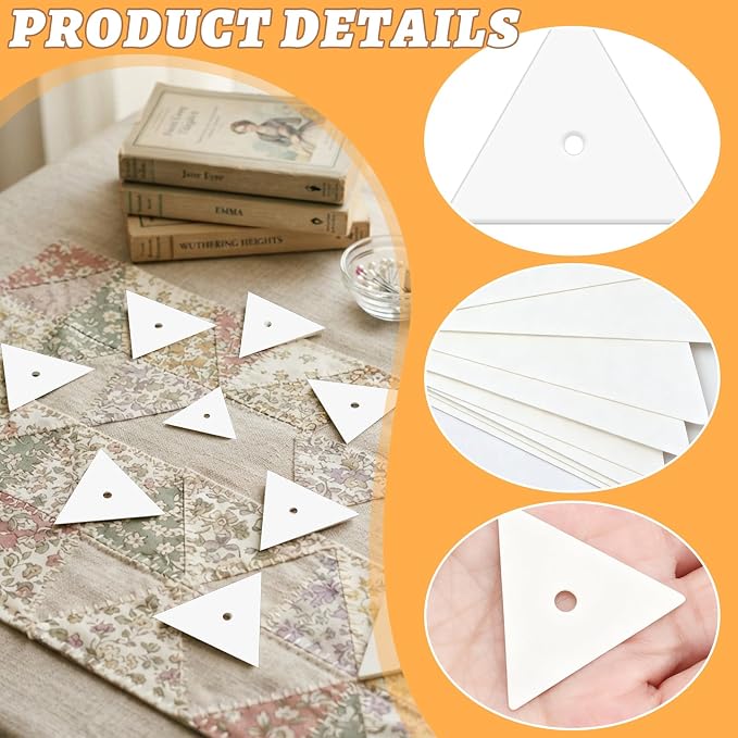 Neworkg 500 PCS 1.5" Equilateral Triangle Paper Piecing Templates, Quilting - Image 3