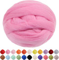 JeogYong Needle Felting Wool, 3.53oz Wool Roving Chunky Wool Yarn, Peach Pink by JeogYong