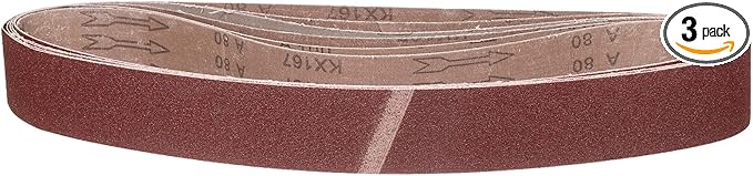 2 x 48 Inch Sanding Belt, 3 Pcs 80 Grit Knife Sharpener Belts Work Sharpening for Belt Sander Knife Carving Tool Metal Working