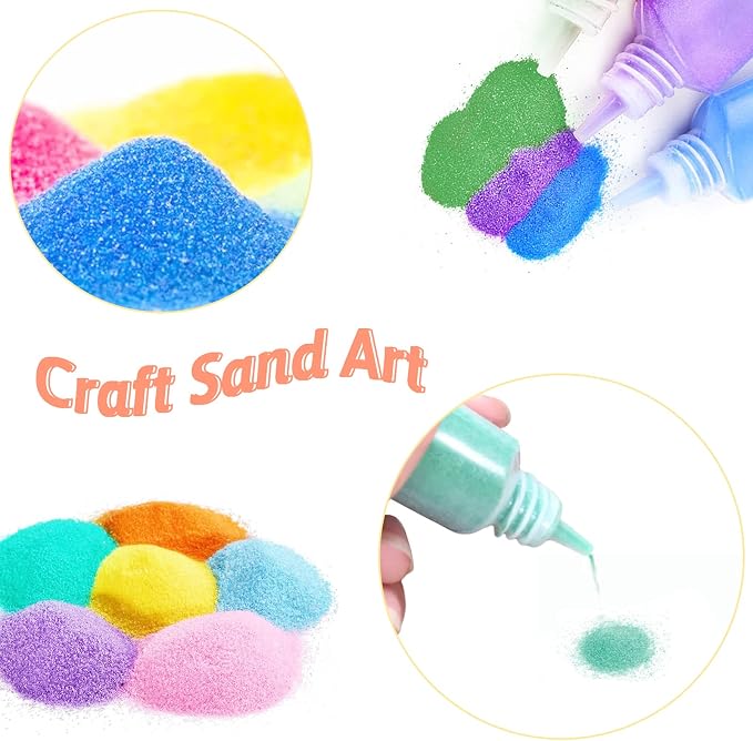 Niurewan 24 PCS Art Sand, 1.25oz Bottles, DIY Sand Arts and Crafts Kit - Image 3
