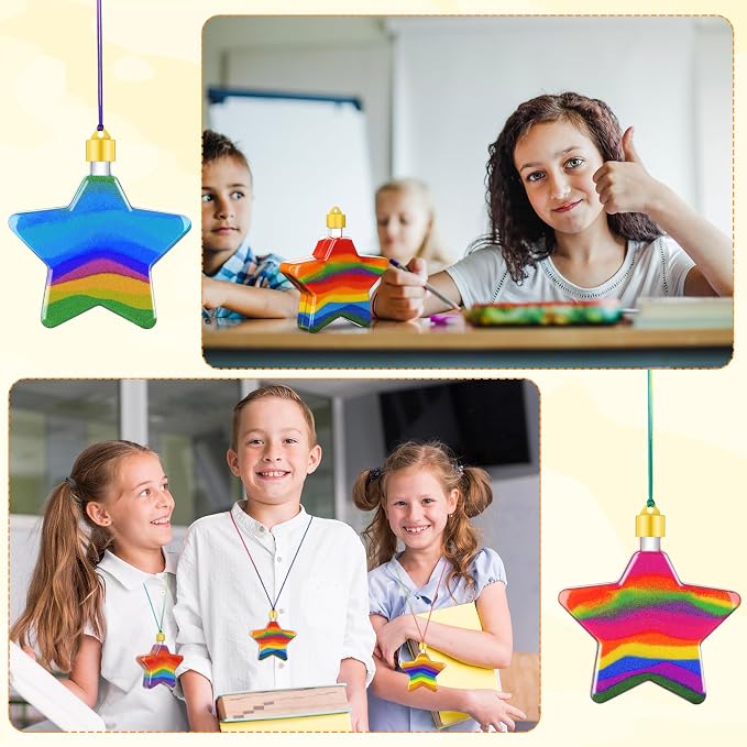 60Pcs Star Shaped Sand Art Bottles Plastic Sand Art Bottles Necklaces DIY - Image 6