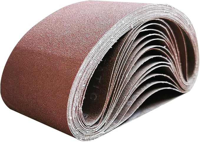 4x24 4 x 24 Sanding Belt Pack 4-Inch x 24-Inch,12 Pcs(4 Each of 80 120 150 Grits) Aluminum Oxide for Sander