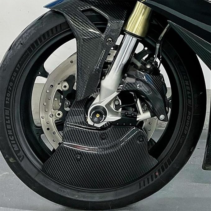 Motorcycle Front Brake Caliper Disc Guard Fairing Protector for BMW M1000RR S1000R S1000RR S1000XR 2020 2021 2022 2023 2024 Carbon Fiber Aero Disc Fender Accessories (Matte Black)