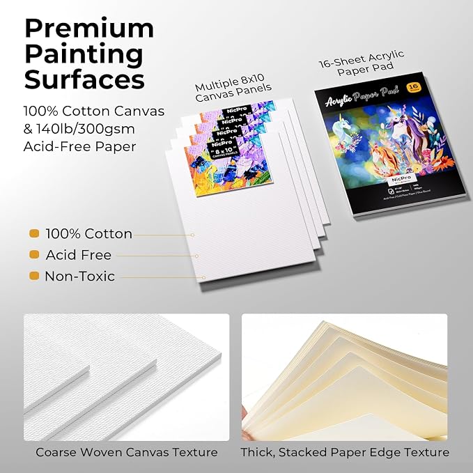 Nicpro 92PCS Acrylic Paint Canvas Set - Image 6