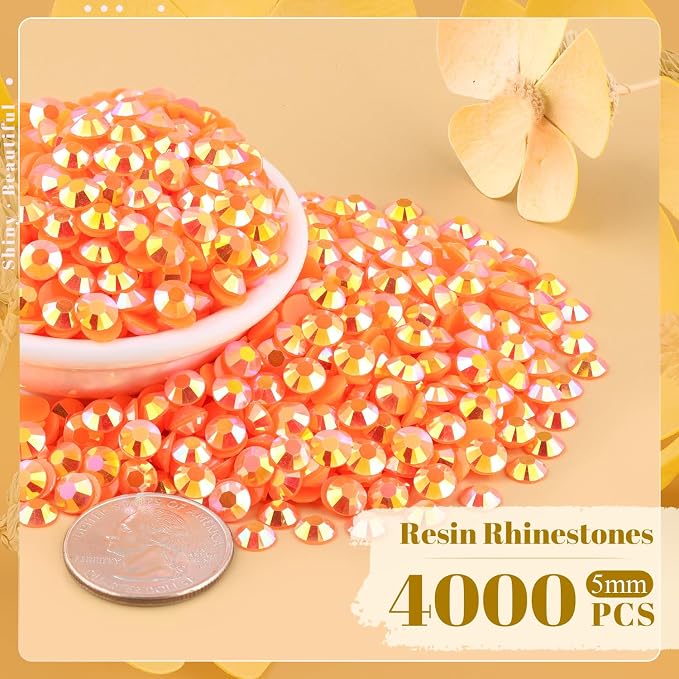 4000PCS 5mm Resin Jelly Rhinestones in Bulk, Bedazzling Flatback Crystals - Image 2