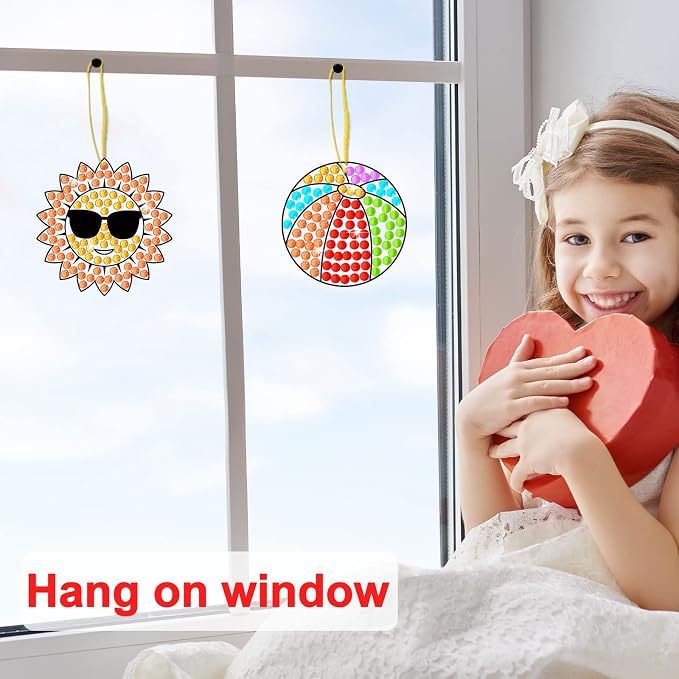 Qyeahkj 6pcs Summer Arts and Crafts Kits Suncatcher Easy Art Craft - Image 6