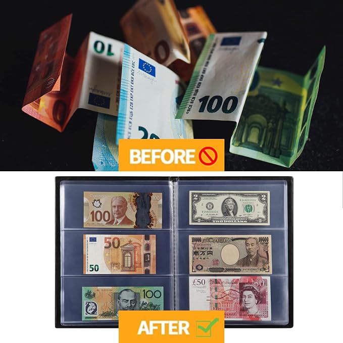MUDOR Currency Album, 60 Pockets Banknote Collection Book - Image 5