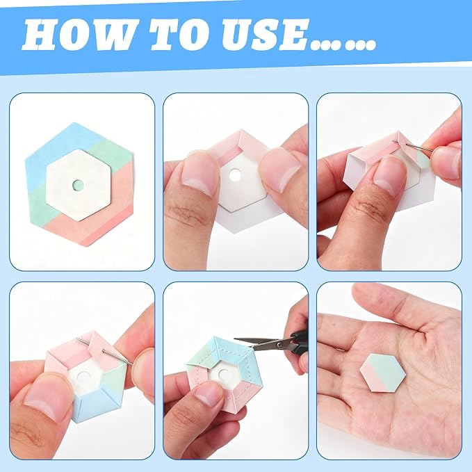 800 PCS Paper Piecing 0.5", Hexagon Quilting Templates - Image 4