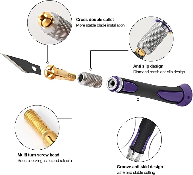 EHDIS Precision Hobby Knife Set Utility Craft Knife Kit - Image 4