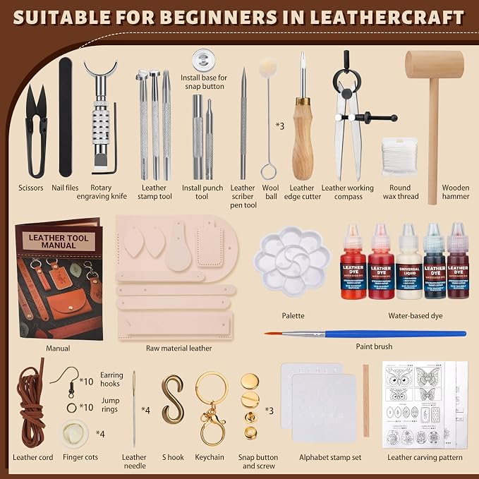 Leather Crafting Kit: Leather Working Tools and Supplies - Image 2
