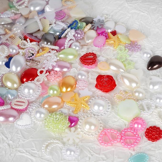 Chenkou Craft Random 100g/lot 4-20mm Half Round Imitation Pearls Seastar Bow - Image 4
