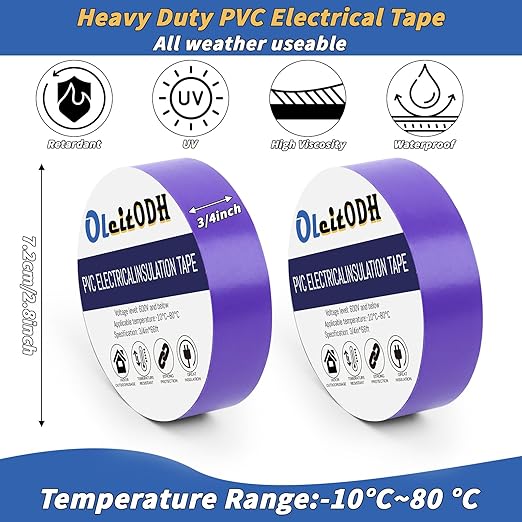 100 Rolls Colored Electrical Tape Bulk 3/4 Inch x 66ft, Waterproof Vinyl Electric Tape High Temp Insulation Tape for Electrical Protection Home Outdoor Electric Insulating Wire Wrapping