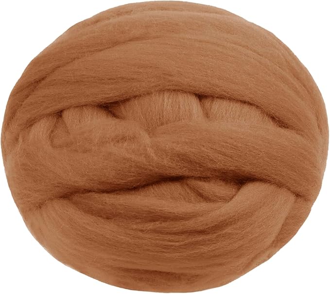 JeogYong Needle Felting Wool, 17.64oz Wool Roving Chunky Wool Yarn, Light Camel by JeogYong