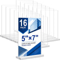 Acrylic Sign Holder 5 x 7, 16 Pack Clear Table Menu Vertical Display Stand by DunGu