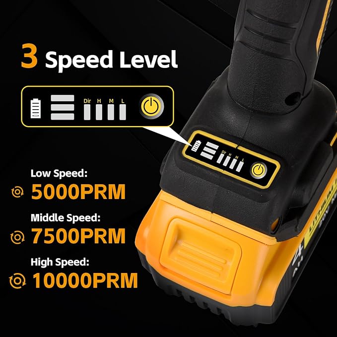 Cordless Angle Grinder Compatible with Dewalt 20V Max Battery(NO Battery) (NO Wheels) Brushless 4-1/2" Angle Grinder for Cutting, Griding, Polishing(10000RPM)