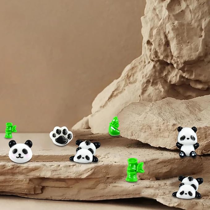 60 Pieces Tiny Panda for Dollhouse Miniatures Resin Animals for Crafts Mini - Image 4