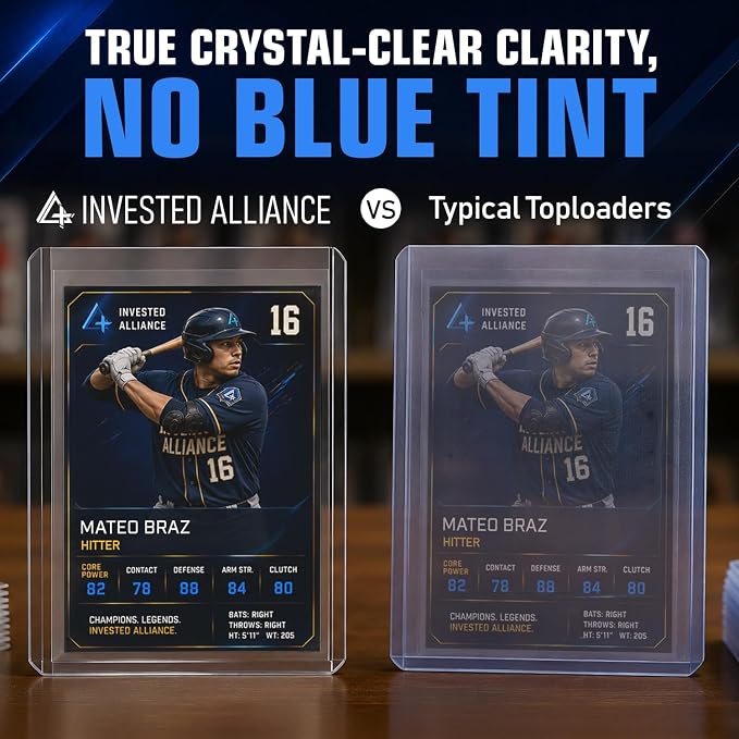 Invested Alliance 2000-Pack Toploaders & Card Sleeves – 1000 Crystal-Clear 35PT - Image 3