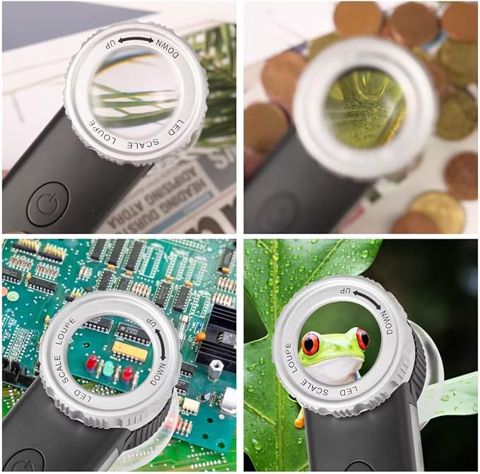 30X Jewelry Loupe with 7 Light, USB Rechargeable Foldable Handheld Magnifying - Image 6