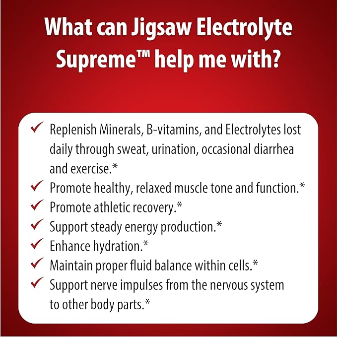 Jigsaw Health Electrolyte Supreme | Broad Spectrum of Electrolytes + Trace Minerals | Fruit Punch Flavor | 60 Servings (Packets)