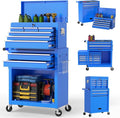 On Shine 8 Drawer Rolling Tool Chest, Large Capacity Rolling Tool Box with Wheels, Locking Mechanical Tool Chest, Portable Tool Box with Sliding Drawers,Metal Tool Box for Garage Workshop (Blue)