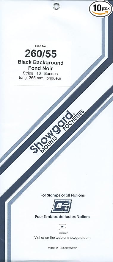 Pre-cut Black Stamp Mounts Size 260/55 by Showgard