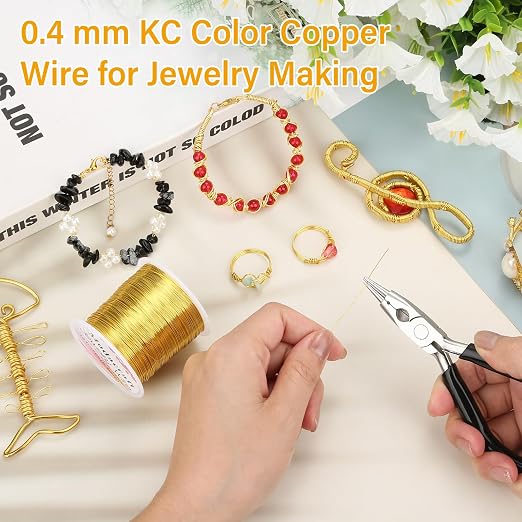 ModaCraft 26 Gauge Ultra-FINE Jewelry Wire Gold + 4-in-1 Ergonomic Pliers Set | - Image 6