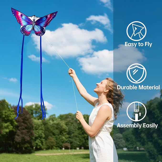 Butterfly Kites for Kids and Adults, 300ft String Handle Included - Image 2