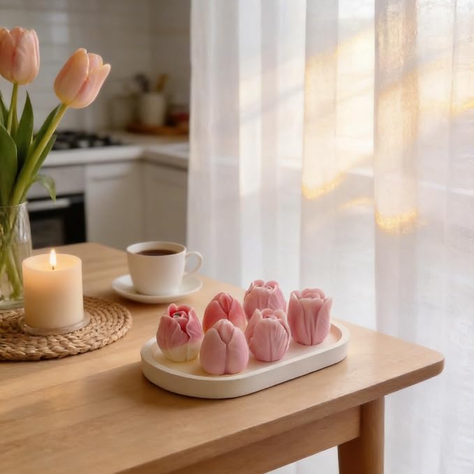 3 PCS Tulip Flower Silicone Molds 3D Floral Candle Mold - Image 4