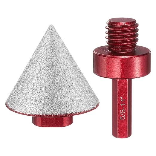 HARFINGTON Diamond Beveling Chamfer Bits 50mm Dia 5/8-11 Thread Cone Grinder Bit with Adapter, Countersink Drill Bit to Enlarge Holes for Porcelain Tile, Marble, Ceramic, Glass, Stones