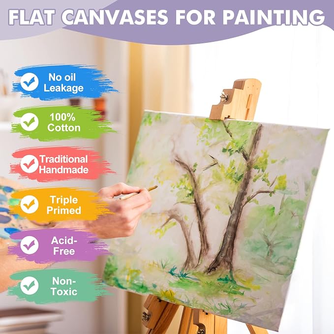 ESRICH Canvas Boards for Painting 12x16 Inch, 8 Pack Canvases for Painting - Image 3