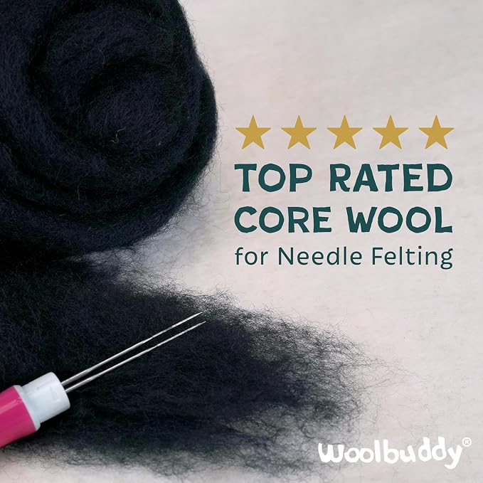 Woolbuddy Core Wool 8oz for Needle Felting, Handmade Wool Roving for Needle - Image 6